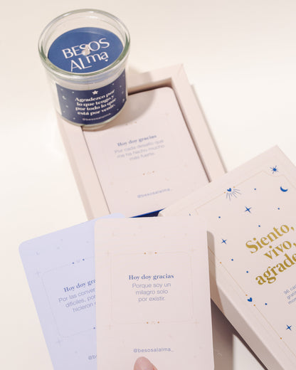 KIT CARTAS Y VELA DE GRATITUD