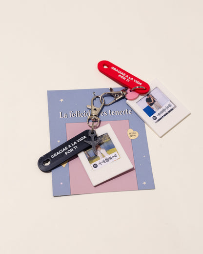 DOS AMULETOS DE RECUERDOS  - LLAVEROS PERSONALIZADOS CON FOTO